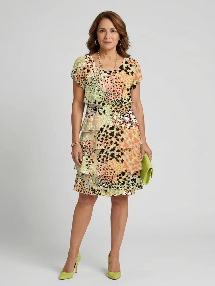 Nohea | Structured Abstract Knee Length Dress