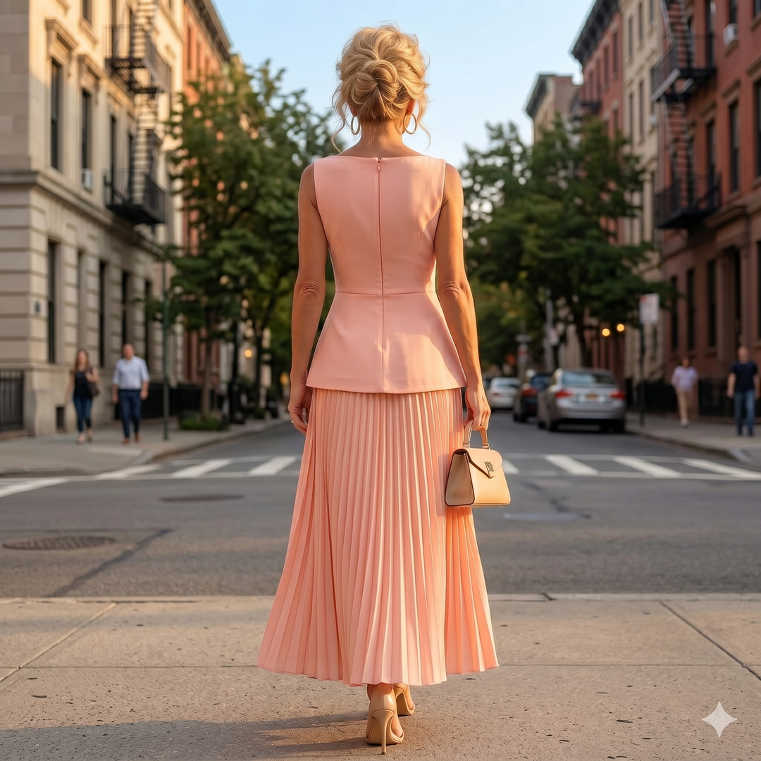Rhodes | Structured Bodice Pleated Skirt Set